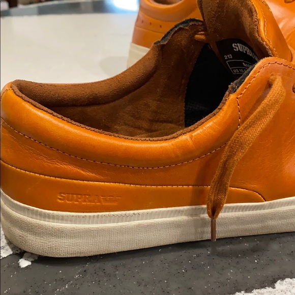 Men’s SUPRA low cut brown vegan leather 10.5 suede - Picture 2 of 7